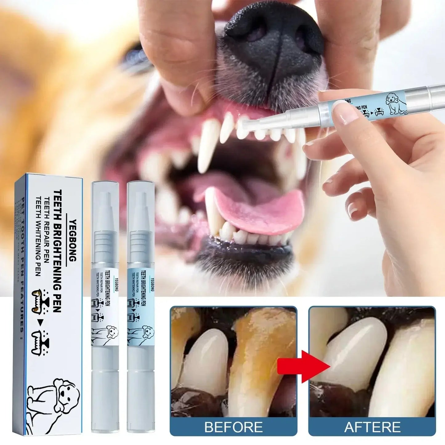 Pets Teeth Cleaning Kit – Toothbrush, Tartar Remover
