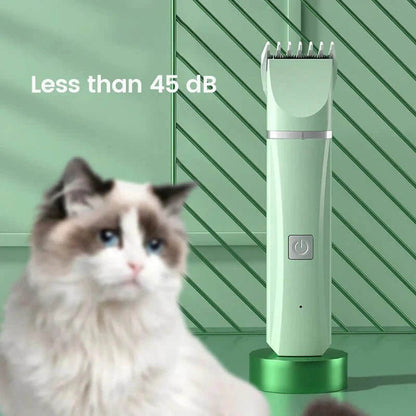 4 IN 1 Electric Pet Trimmer, Rechargeable Pet Clippers for Dogs Grooming Kit with Foot Hair Cutting Machine Pet Grooming Kit