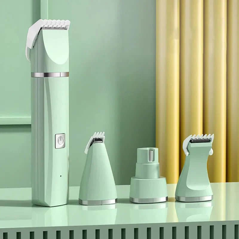 4 IN 1 Electric Pet Trimmer, Rechargeable Pet Clippers for Dogs Grooming Kit with Foot Hair Cutting Machine Pet Grooming Kit