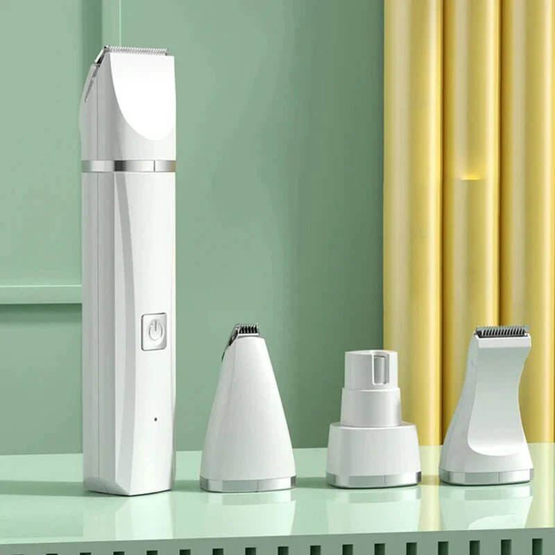 4 IN 1 Electric Pet Trimmer, Rechargeable Pet Clippers for Dogs Grooming Kit with Foot Hair Cutting Machine Pet Grooming Kit