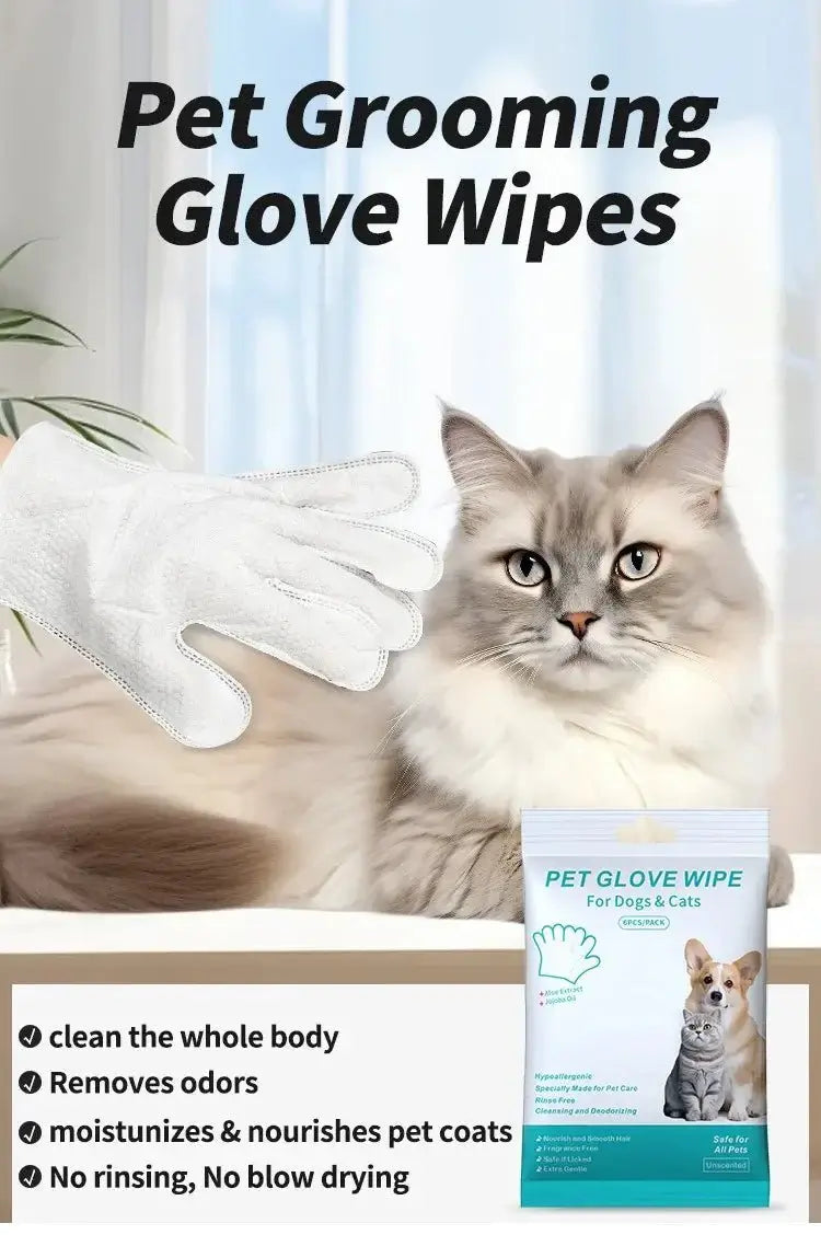 2-in-1 Pet Grooming and Bath Gloves - Dog & Cat Brush Gloves
