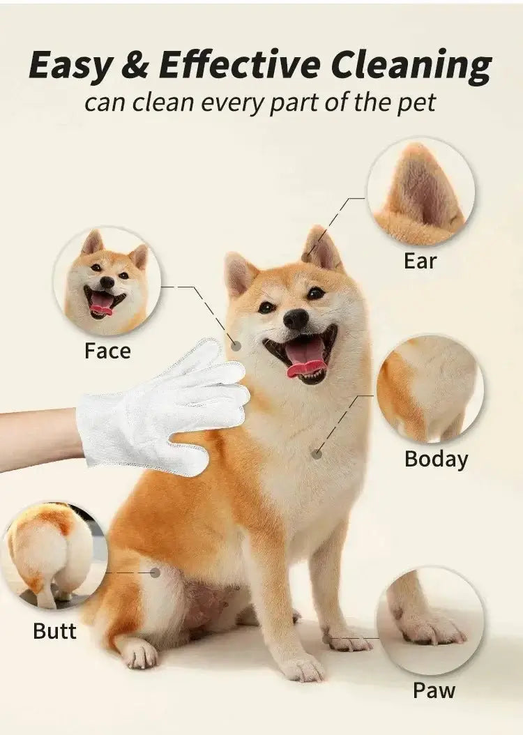 2-in-1 Pet Grooming and Bath Gloves - Dog & Cat Brush Gloves