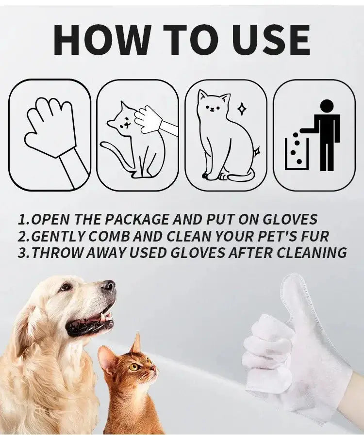 2-in-1 Pet Grooming and Bath Gloves - Dog & Cat Brush Gloves