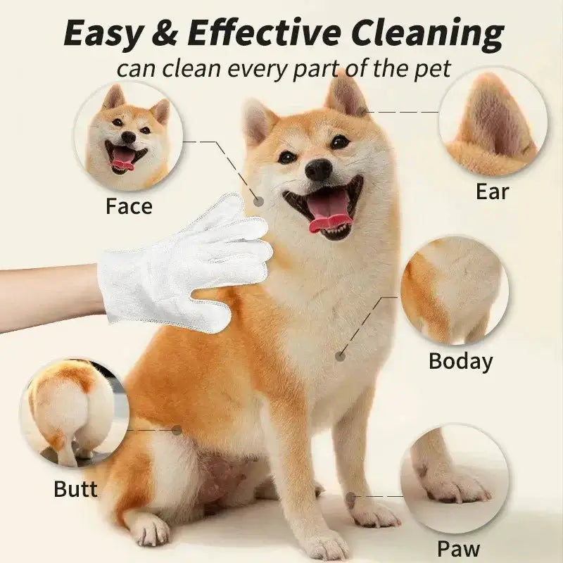 2-in-1 Pet Grooming and Bath Gloves - Dog & Cat Brush Gloves