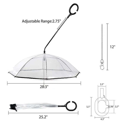 ATUBAN Dog Umbrella with Leash for Small Pets