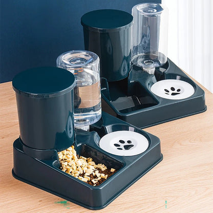 2-in-1 Automatic Cat Feeder & Water Dispenser Set - Gravity Pet Food & Waterer