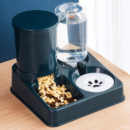 2-in-1 Automatic Cat Feeder & Water Dispenser Set - Gravity Pet Food & Waterer