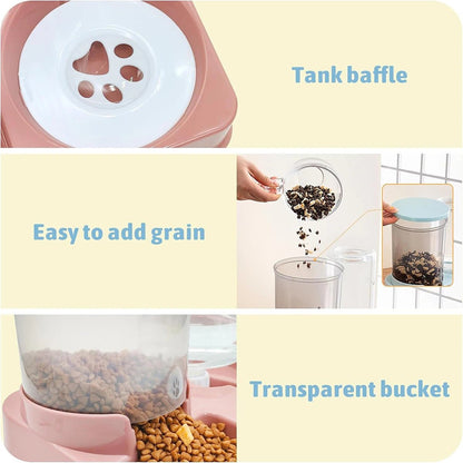 2-in-1 Automatic Cat Feeder & Water Dispenser Set - Gravity Pet Food & Waterer
