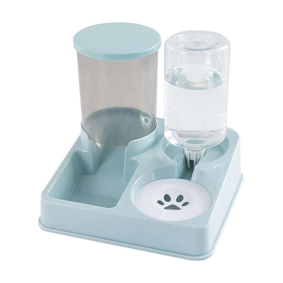 2-in-1 Automatic Cat Feeder & Water Dispenser Set - Gravity Pet Food & Waterer