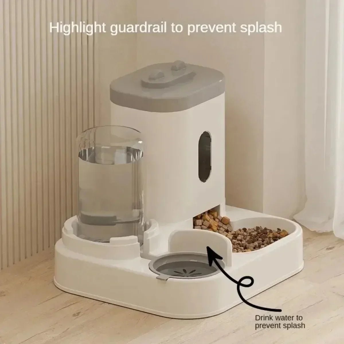 Large Capacity Automatic Feeder Dog Food Bowl - Pet Food Storage Dispenser