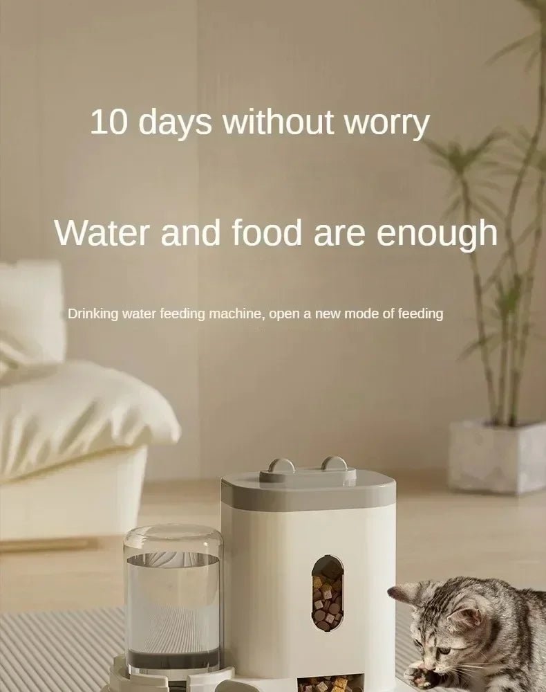 Large Capacity Automatic Feeder Dog Food Bowl - Pet Food Storage Dispenser