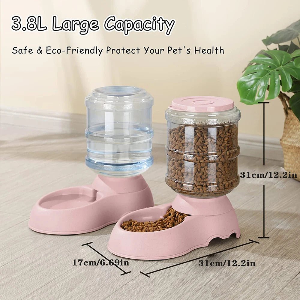 Automatic Pet Water & Food Dispenser – Large Capacity Dog & Cat Feeder Bowl