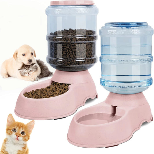 Automatic Pet Water & Food Dispenser – Large Capacity Dog & Cat Feeder Bowl