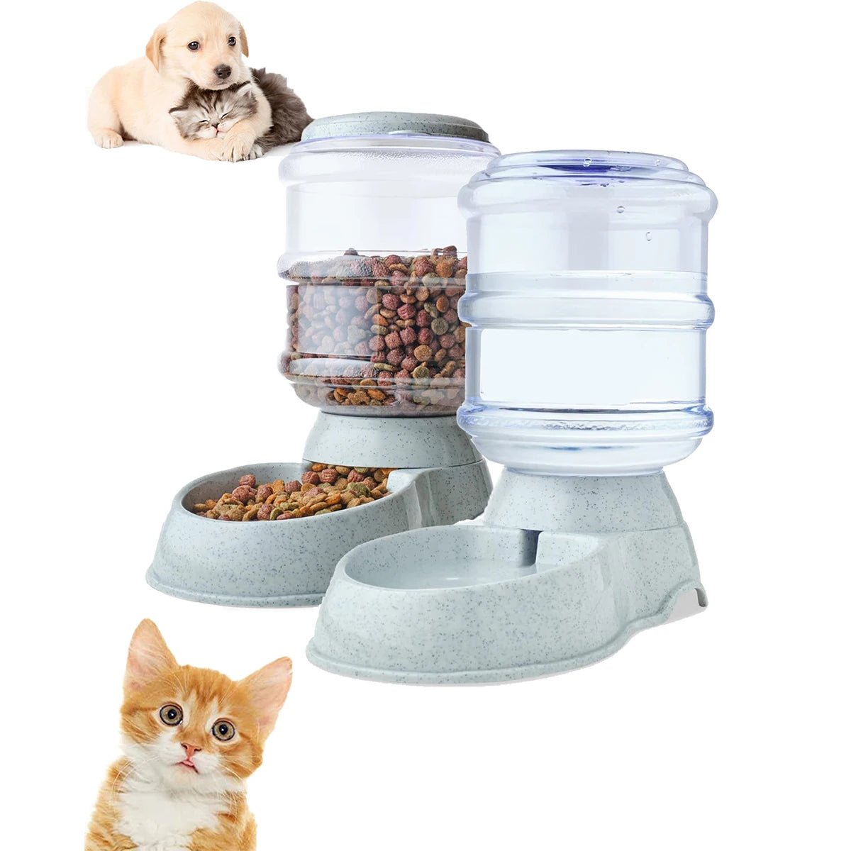 Automatic Pet Water & Food Dispenser – Large Capacity Dog & Cat Feeder Bowl