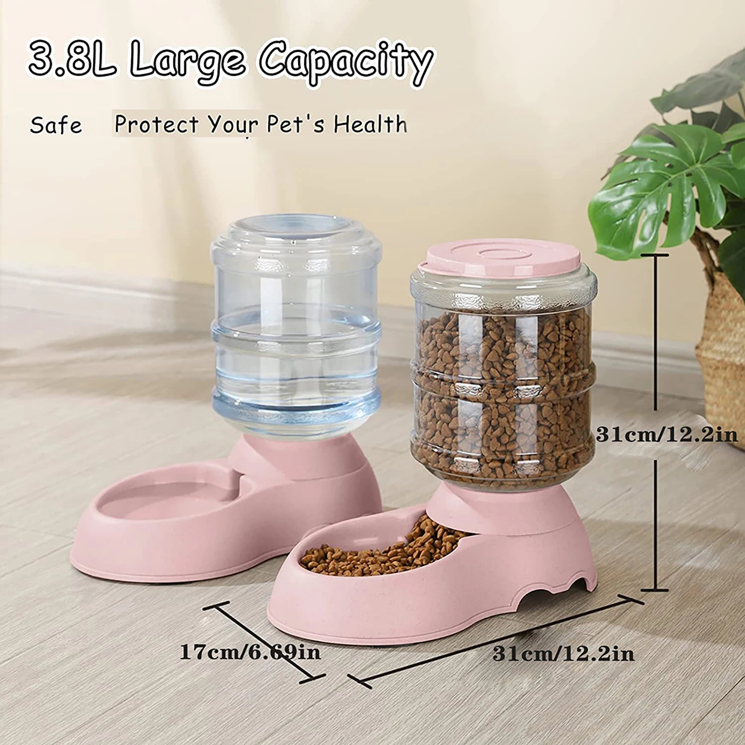 Automatic Pet Water & Food Dispenser – Large Capacity Dog & Cat Feeder Bowl