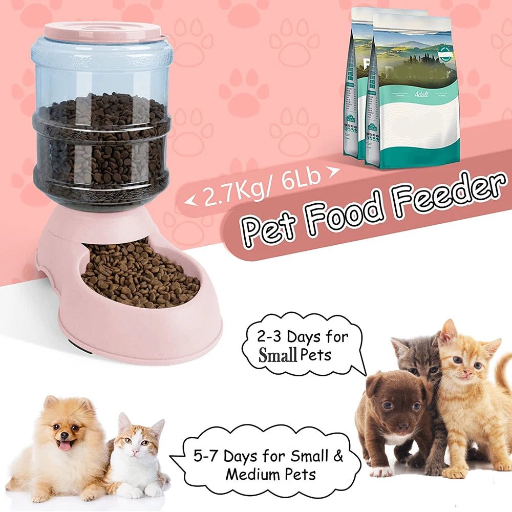 Automatic Pet Water & Food Dispenser – Large Capacity Dog & Cat Feeder Bowl