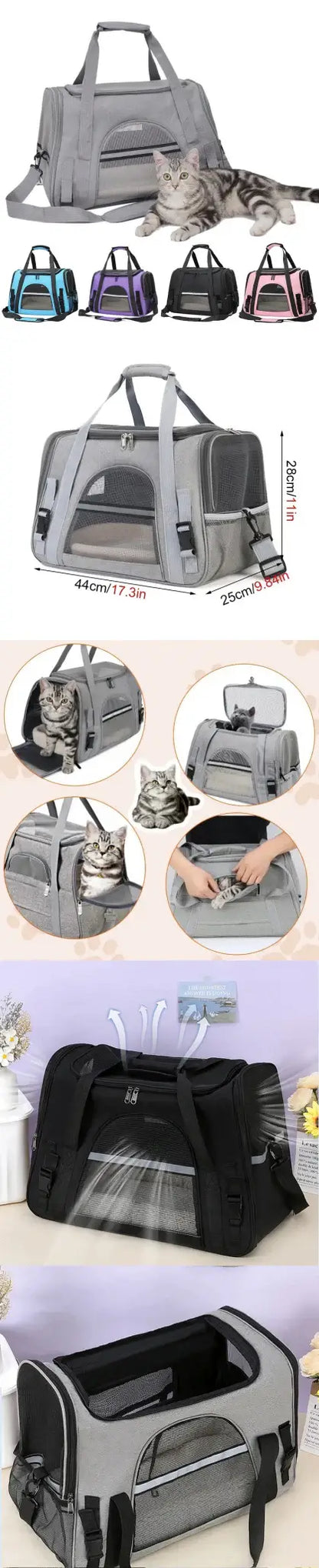 soft sided Portable pet carrier bag