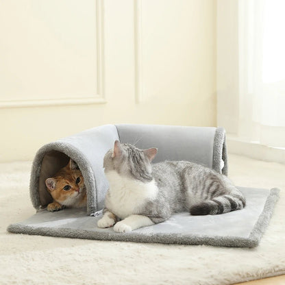 Cozy Cat Bed with Tunnel - Indoor Cats Multifunctional Activities
