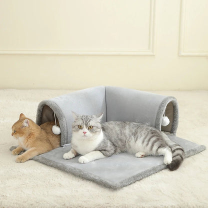 Cozy Cat Bed with Tunnel - Indoor Cats Multifunctional Activities