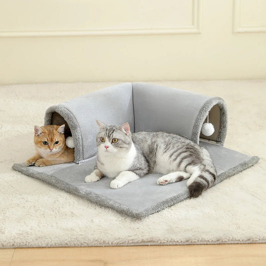 Cozy Cat Bed with Tunnel - Indoor Cats Multifunctional Activities