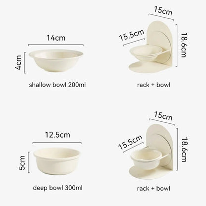 Adjustable Ceramic Pet Bowl – Detachable Elevated Feeder for Cats & Dogs