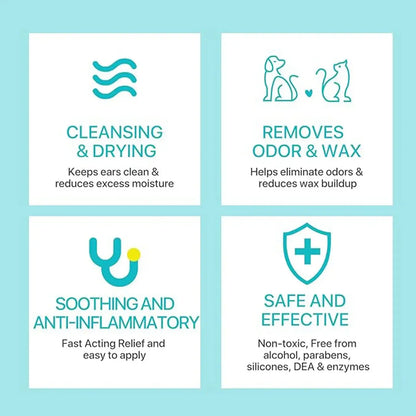 Dog Ear Care Powder: Pet Ear Cleaner for Gentle Ear Cleaning