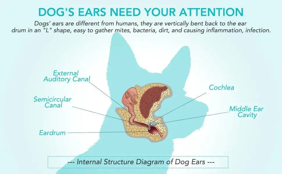 Dog Ear Care Powder: Pet Ear Cleaner for Gentle Ear Cleaning