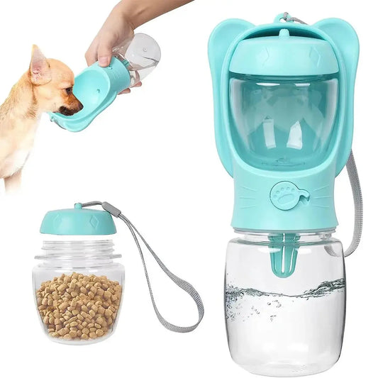 Pet Water Bottle Dispenser with Detachable Food Container