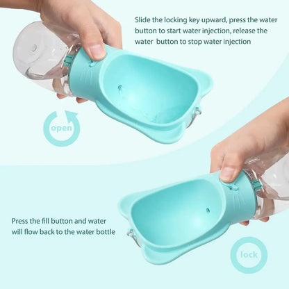 Pet Water Bottle Dispenser with Detachable Food Container