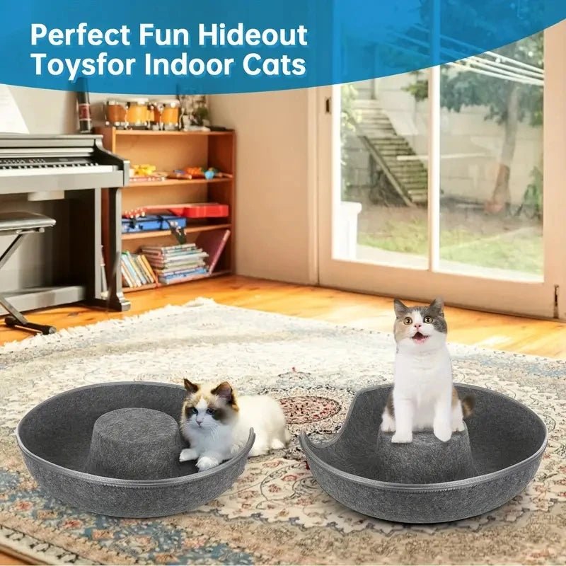 Interactive Donut Cat Bed & Tunnel: Kitten Sports Equipment & Toys Combo