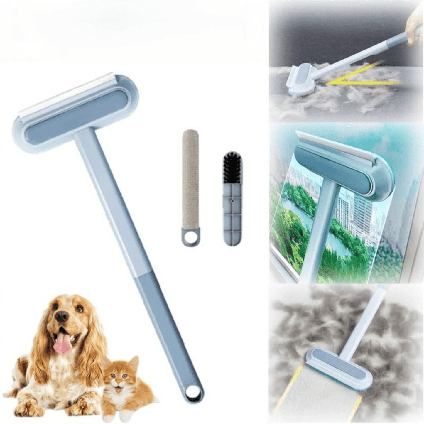 3-in-1 Pet Hair Remover Brush – Multifunctional tool