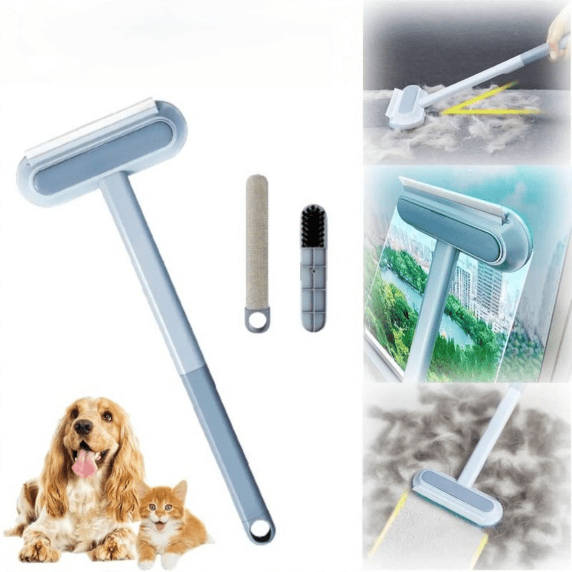3-in-1 Pet Hair Remover Brush – Multifunctional tool