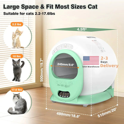 Smart automatic self-cleaning cat litter box Large Capacity 65L