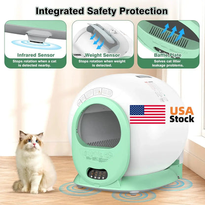 Smart automatic self-cleaning cat litter box Large Capacity 65L