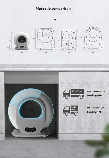 Smart automatic self-cleaning cat litter box Large Capacity 65L