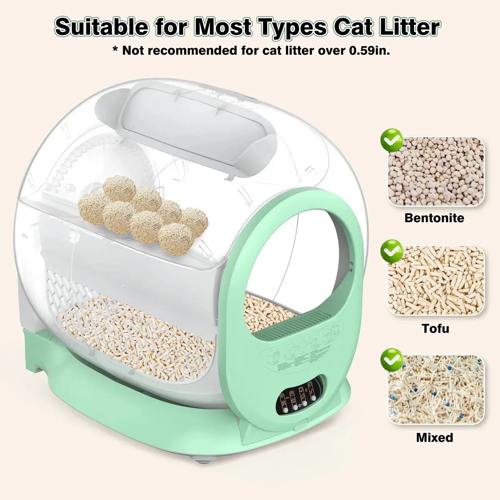 Smart automatic self-cleaning cat litter box Large Capacity 65L