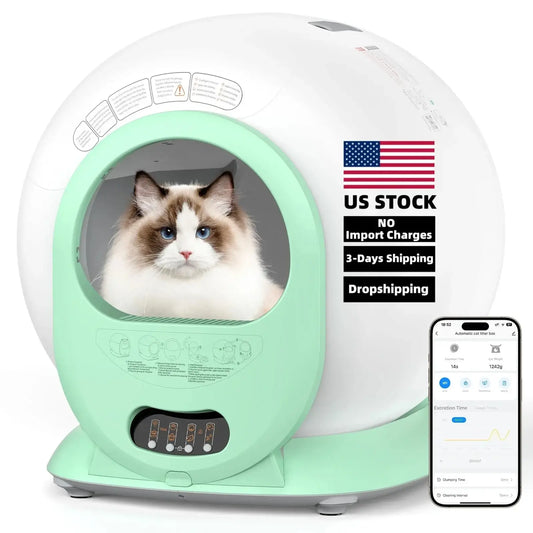 Smart automatic self-cleaning cat litter box Large Capacity 65L