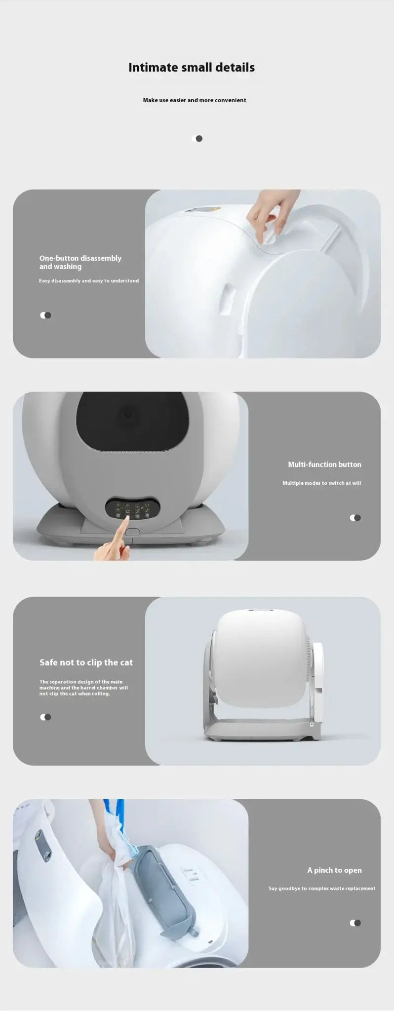 Smart automatic self-cleaning cat litter box Large Capacity 65L