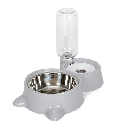 Automatic 2-in-1 Pet Food & Water Dispenser for Cats - Dog Bowl Waterer & Feeder