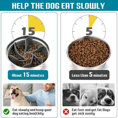 Slow Feeder Pet Bowl – Anti-Choking Design with Suction Base for Dogs & Cats