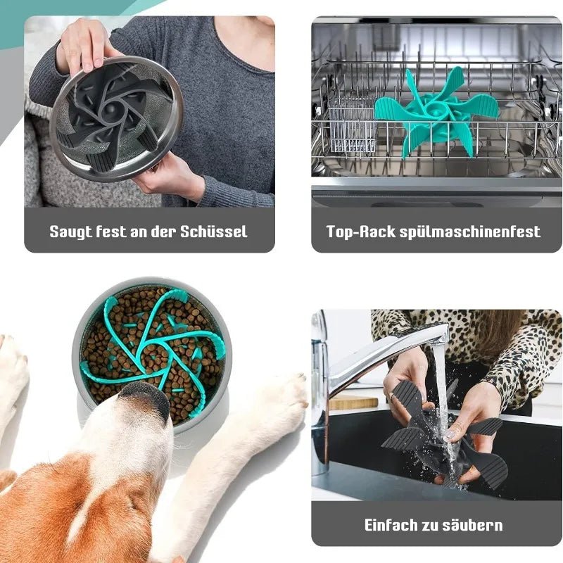 Slow Feeder Pet Bowl – Anti-Choking Design with Suction Base for Dogs & Cats