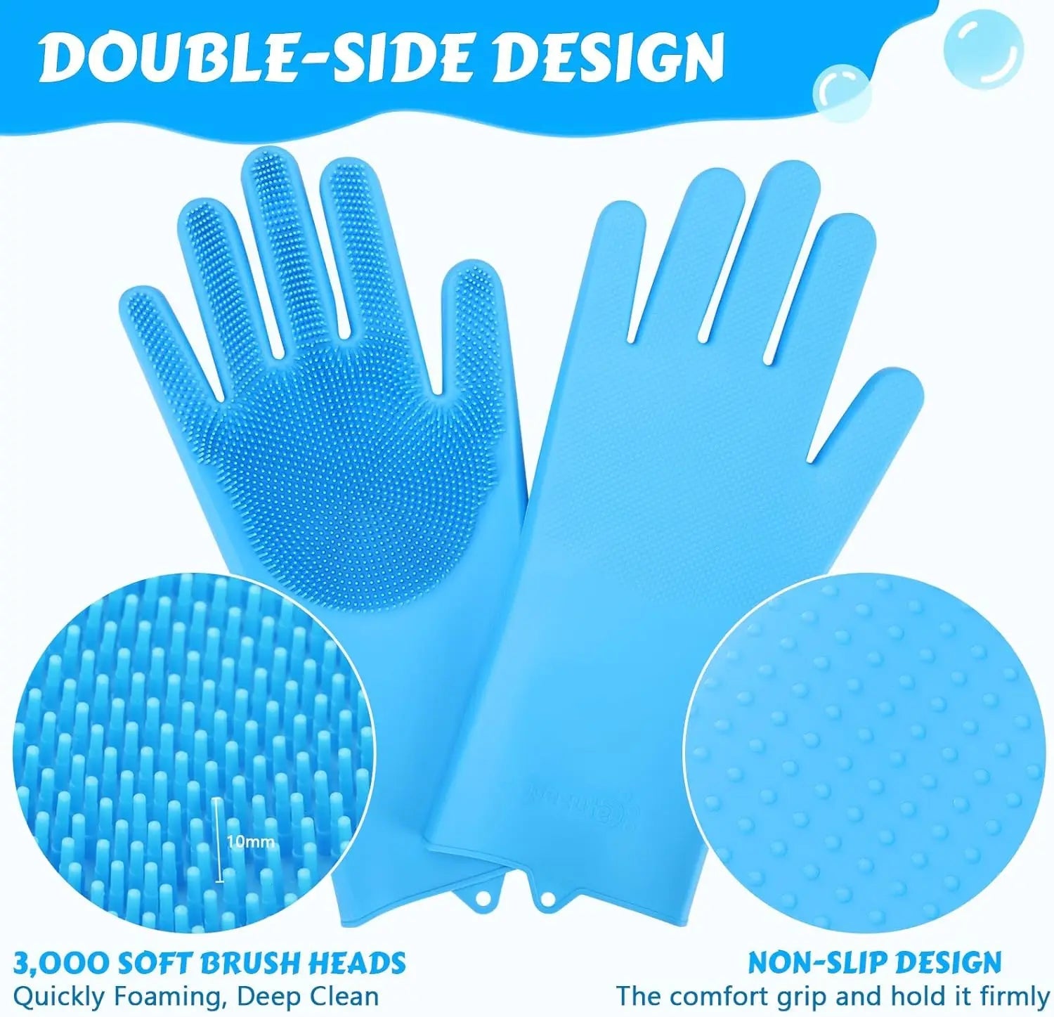 Pet Grooming Gloves – Soft Silicone Bath & Hair Removal Glove for Dogs & Cats