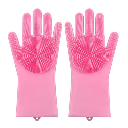 Pet Grooming Gloves – Soft Silicone Bath & Hair Removal Glove for Dogs & Cats