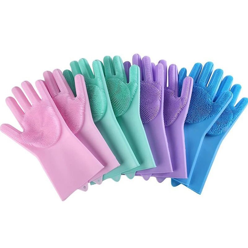 Pet Grooming Gloves – Soft Silicone Bath & Hair Removal Glove for Dogs & Cats