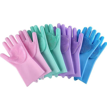 Pet Grooming Gloves – Soft Silicone Bath & Hair Removal Glove for Dogs & Cats