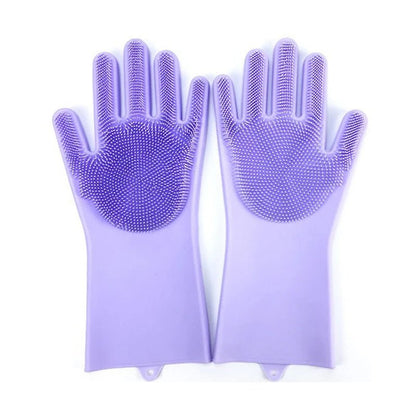 Pet Grooming Gloves – Soft Silicone Bath & Hair Removal Glove for Dogs & Cats