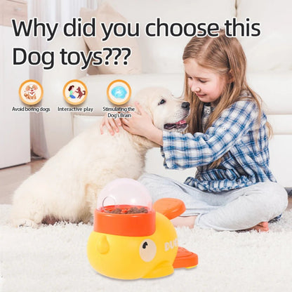 Cartoon Duck Pet Snack Feeder – Automatic Dog & Cat Treat Dispenser for Training