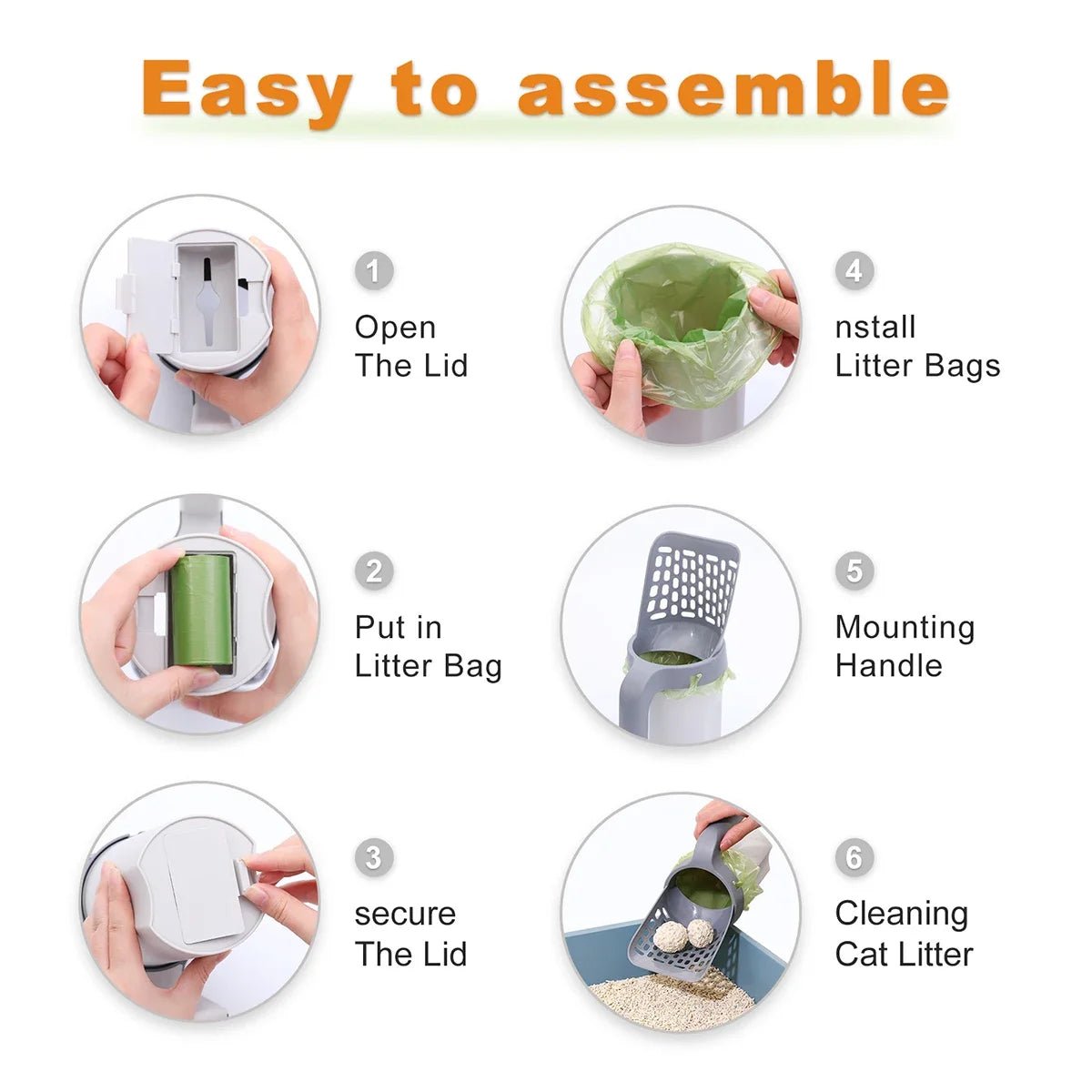 Premium Cat Litter Scoop – Self-Cleaning, Heavy-Duty Shovel for Easy Waste Removal