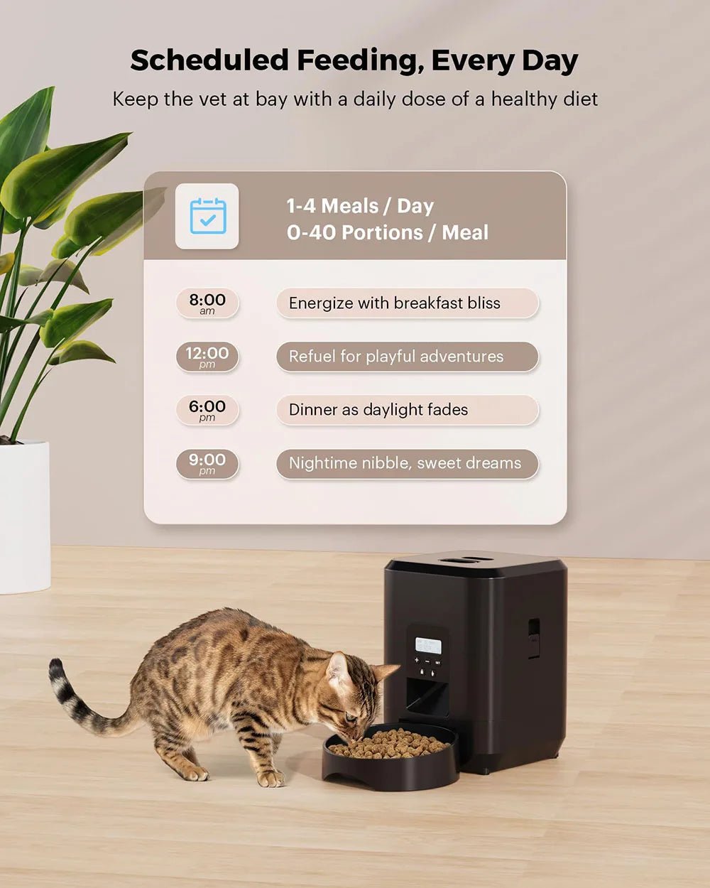 Smart Pet Feeder & Automatic Cat Food Dispenser - Slow Food Machine